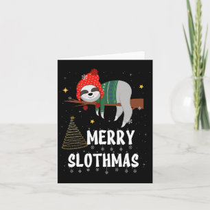 Merry Slothmas Christmas Pajama For Sloth Lovers  Card