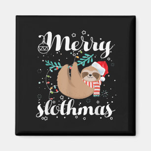 Merry Slothmas Christmas Pajama For Sloth Lovers  Magnet