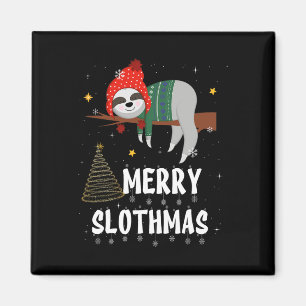 Merry Slothmas Christmas Pajama For Sloth Lovers  Magnet