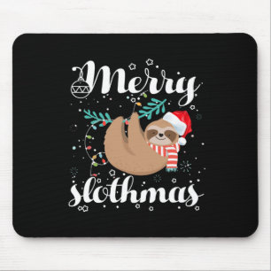 Merry Slothmas Christmas Pajama For Sloth Lovers Mouse Mat