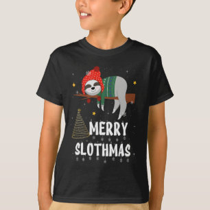 Merry Slothmas Christmas Pajama For Sloth Lovers T-Shirt
