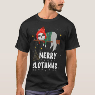 Merry Slothmas Christmas Pajama For Sloth Lovers T-Shirt
