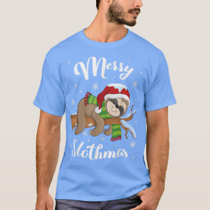 Merry Slothmas Christmas Santa sloth Lovers pajama T-Shirt