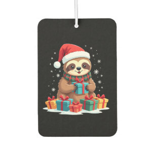 Merry Slothmas cute Christmas sloth Santa hat Xmas Car Air Freshener