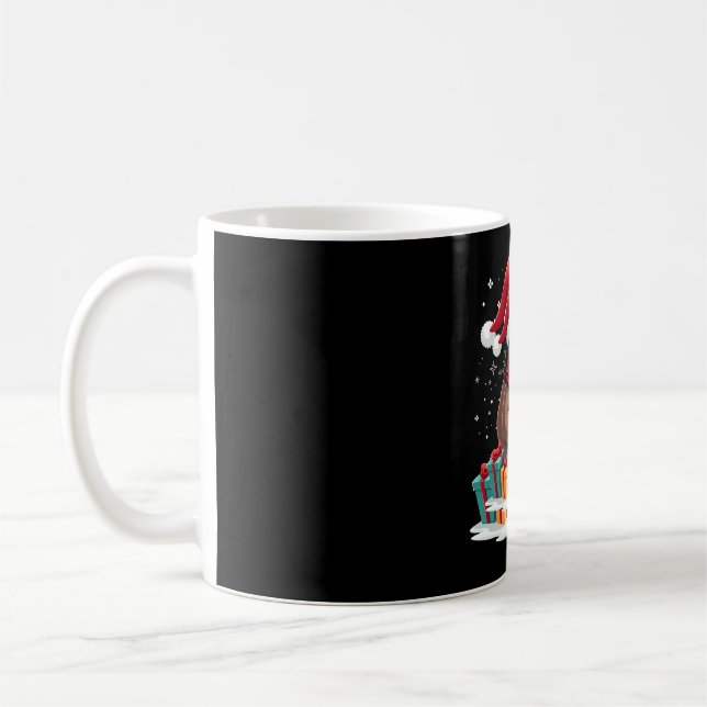 Merry Slothmas cute Christmas sloth Santa hat Xmas Coffee Mug (Left)