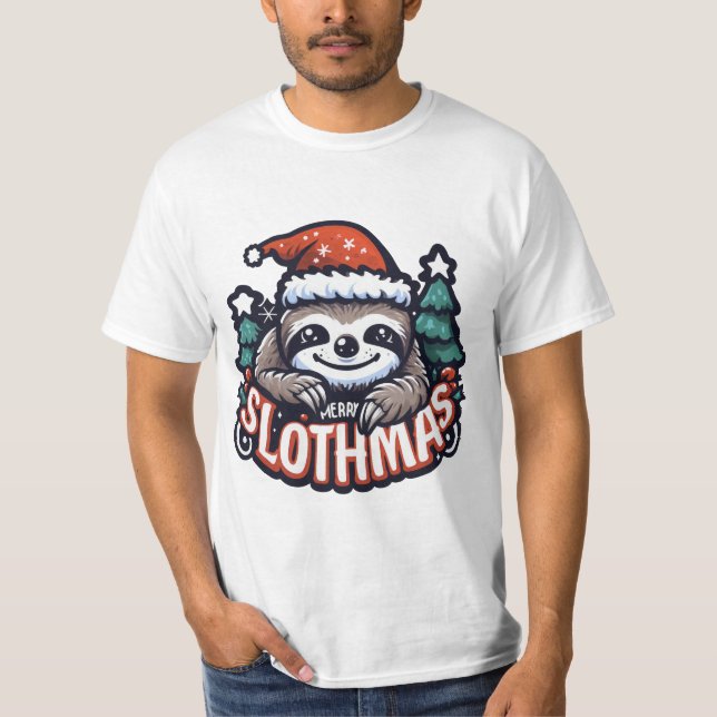 MERRY SLOTHMAS gift T-Shirt (Front)