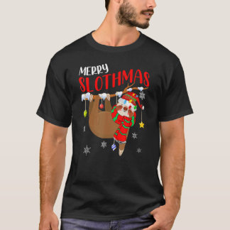 Merry Slothmas Happy Christmas  Sloth Noel Snow T-Shirt