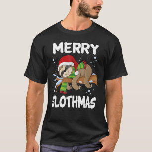 Merry Slothmas Lazy Sloth Christmas Sloth  Xmas Te T-Shirt
