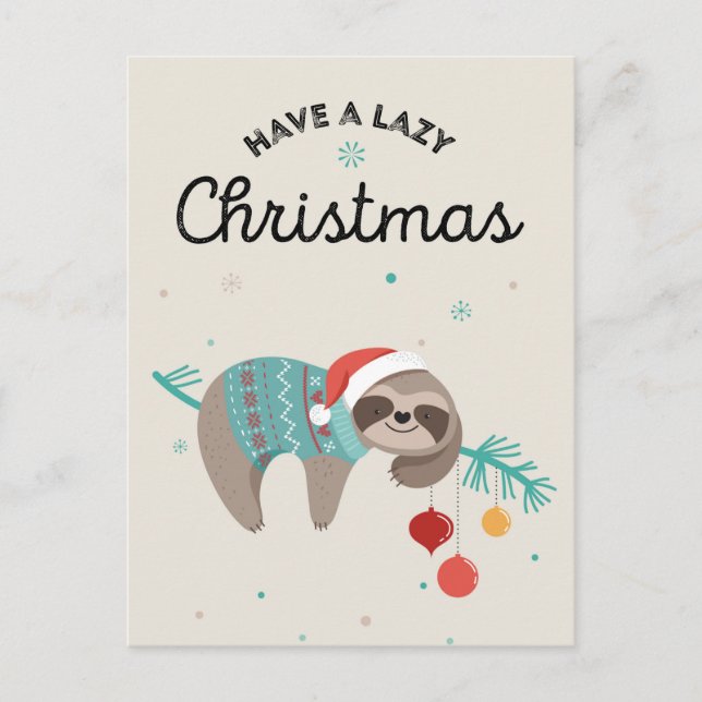 Merry Slothmas Postcard (Front)