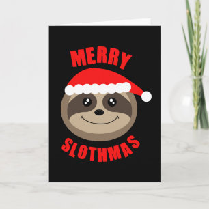 Merry Slothmas Sloth Christmas Greetings card