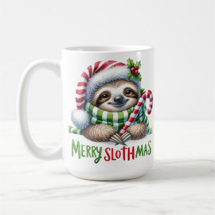 Merry Slothmas Sloth Christmas Mug - Funny Holiday