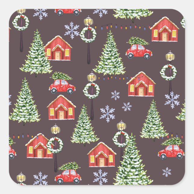 Merry Slothmas Sloth Cute Xmas Christmas     Square Sticker (Front)