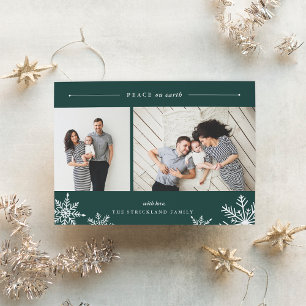 Merry Snowflake Holiday Photo Card Hunter