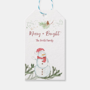 Merry Snowman Christmas Gift Tags