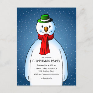 Merry Snowman Invitation Postcard