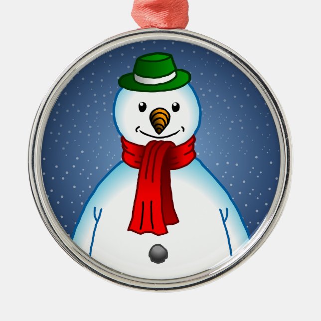 Merry Snowman Metal Tree Decoration (Front)