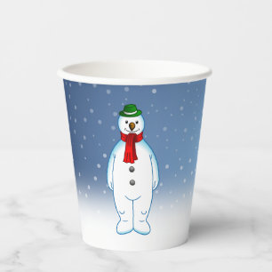 Merry Snowman Paper Cups