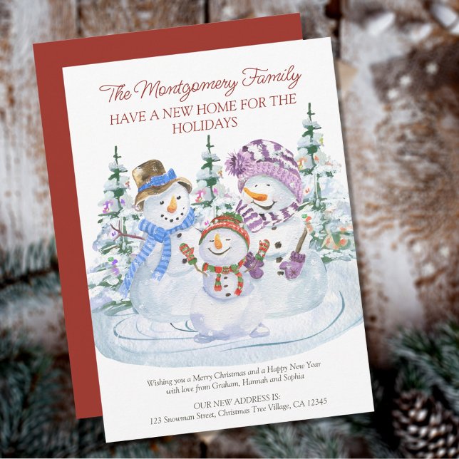 Merry Snowmen New Home for Holidays Moving Announcement (Creator Uploaded)