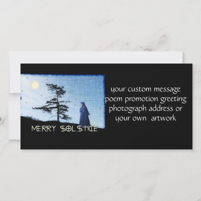 Merry Solstice Night Holiday Card (Front)