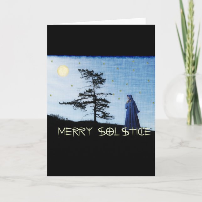 Merry Solstice Night Holiday Card (Front)