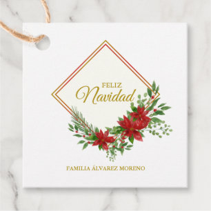 Merry Spanish Christmas with Easter Flower and Bai Favour Tags