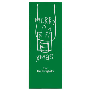 Merry Sparkling Xmas Shots Wine Gift Bag