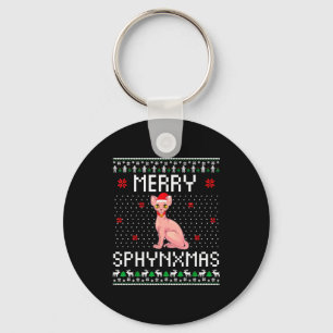 Merry Sphynxmas Sphynx Cat Lover Christmas Ugly Me Key Ring
