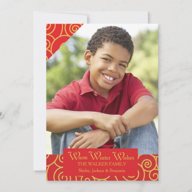 Merry Spirals Photo Holiday Card (Front)