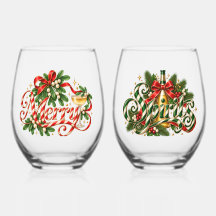 Merry Spirits Candy Cane Christmas Typography Pair