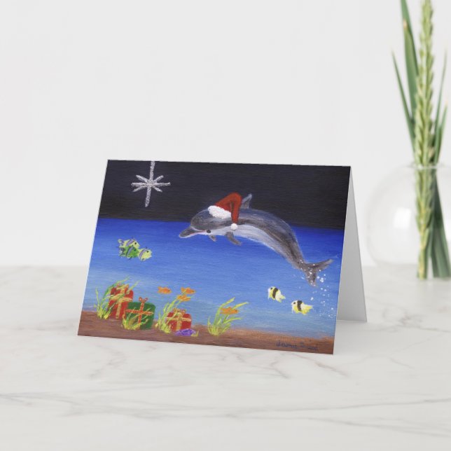 Merry Splashy Christmas Holiday Card (Front)