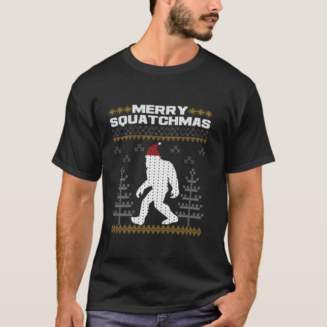 Merry Squatchmas Bigfoot Ugly Christmas Sweater  (Front)