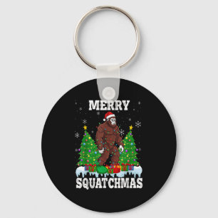 Merry Squatchmas Christmas Tree Santa Bigfoot Sasq Key Ring