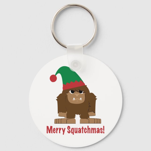 Merry Squatchmas! Key Ring (Front)