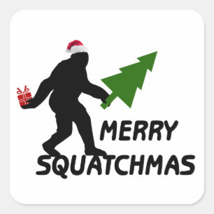Merry Squatchmas Square Sticker