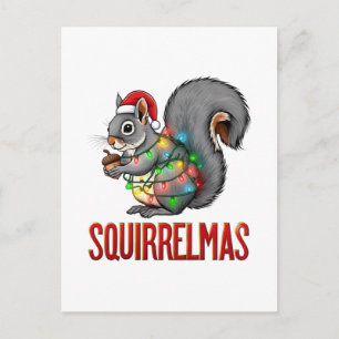 Merry Squirrelmas Funny Christmas Squirrel Holiday Postcard
