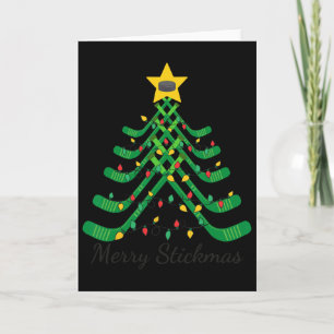 Merry Stickmas Funny Hockey Christmas  Card
