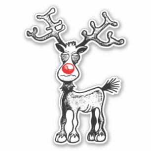 Merry Stressmas with Rudolph the Reindeer Sticker