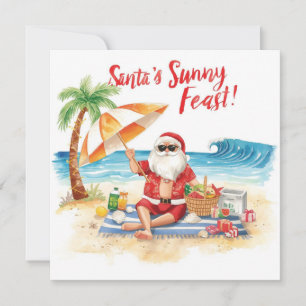 Merry Summer Holiday Santa at the beach 