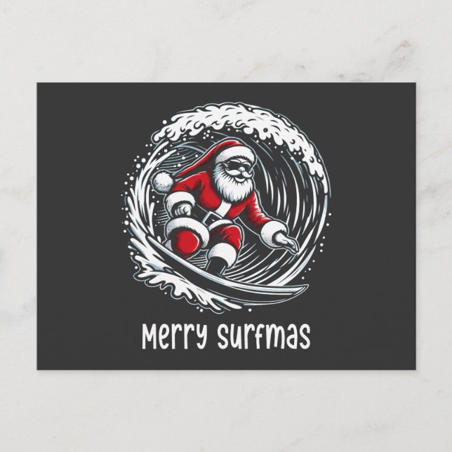 Merry Surfmas Holiday Postcard (Front)