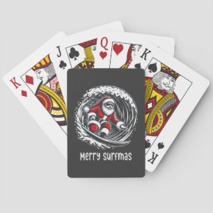 Merry Surfmas Playing Cards