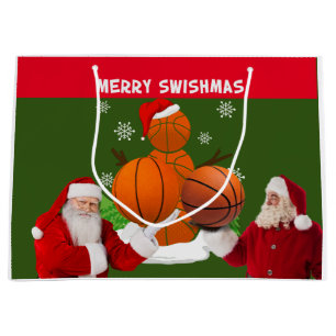 MERRY SWISHMAS Basketball Large Gift Bag