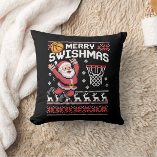 Merry Swishmas Basketball Ugly Christmas Xmas  Cushion