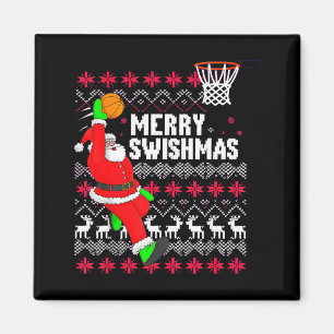 Merry Swishmas Basketball Ugly Christmas Xmas  Magnet