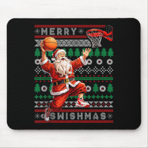 Merry Swishmas Basketball Ugly Christmas Xmas Men Mouse Mat