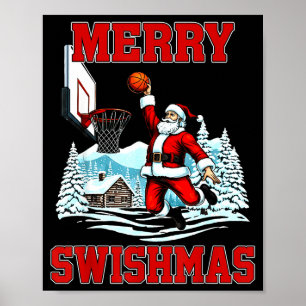 Merry Swishmas Basketball Ugly Christmas Xmas Men  Poster