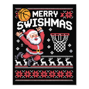 Merry Swishmas Basketball Ugly Christmas Xmas  Photo Print