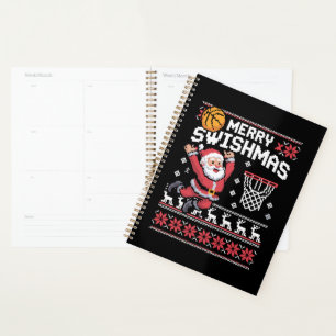 Merry Swishmas Basketball Ugly Christmas Xmas  Planner