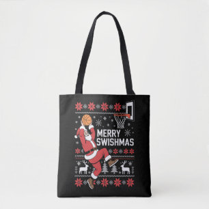 Merry Swishmas Basketball Ugly Christmas Xmas  Tote Bag