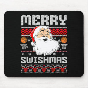 Merry Swishmas Basketball Xmas Ugly Christmas Men  Mouse Mat