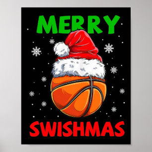 Merry Swishmas Santa Bysketbyll Christmas Pyjamas Poster